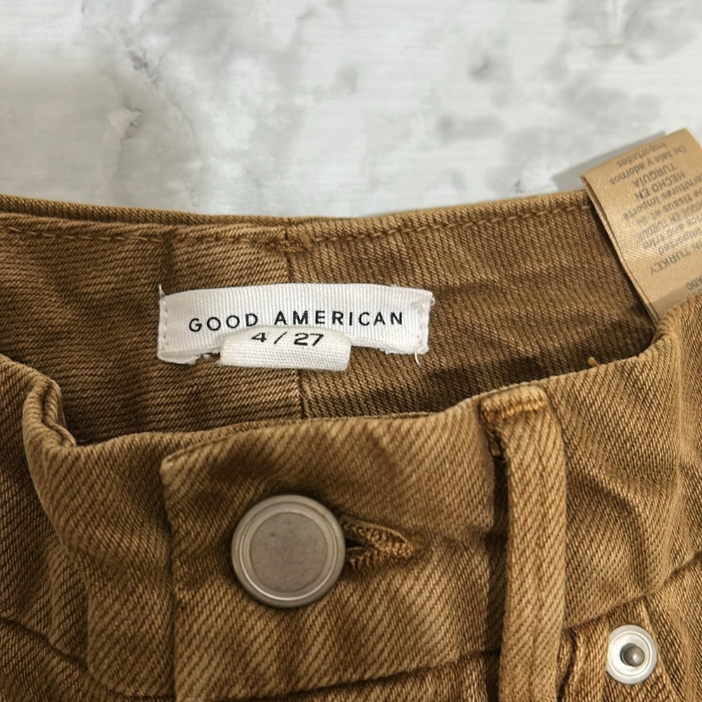 GOOD AMERICAN WOMEN STRAIGHT PANT HIGH RISE BROWN Sz 4/27 - Picture 6 of 10